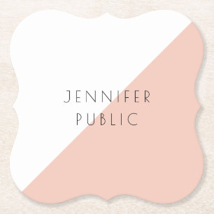 Personalized Modern Elegant Simple Template Trendy Paper Coaster