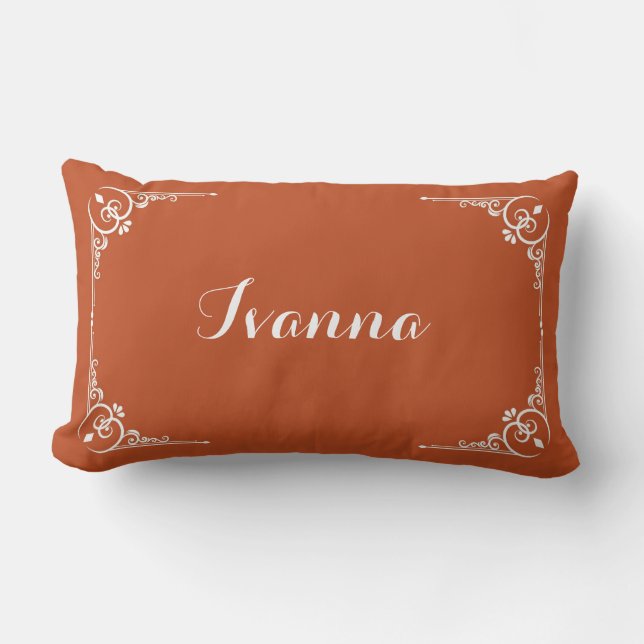 Personalized Modern Elegant Typography Name  Lumbar Pillow (Front)