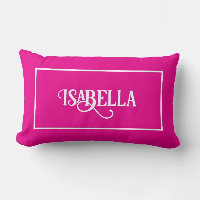 Personalized Modern Elegant Typography Name  Lumbar Pillow (Front)