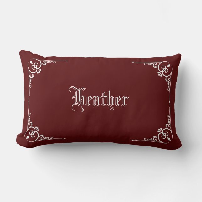 Personalized Modern Elegant Typography Name  Lumbar Pillow (Front)