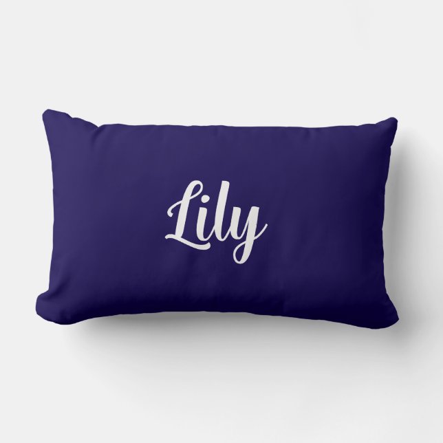 Personalized Modern Elegant Typography Name  Lumbar Pillow (Front)