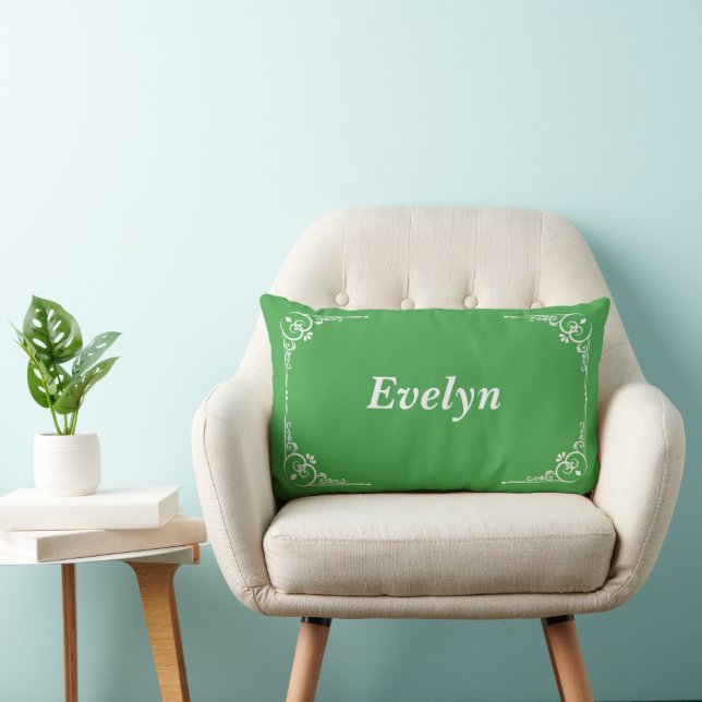 Personalized Modern Elegant Typography Name Lumbar Pillow (Chair)