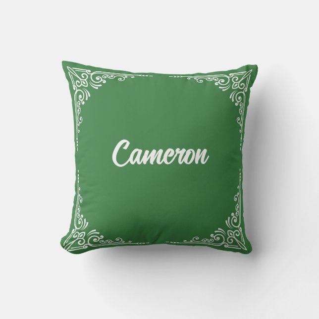 Personalized Modern Elegant Typography Name Throw Pillow (Front)