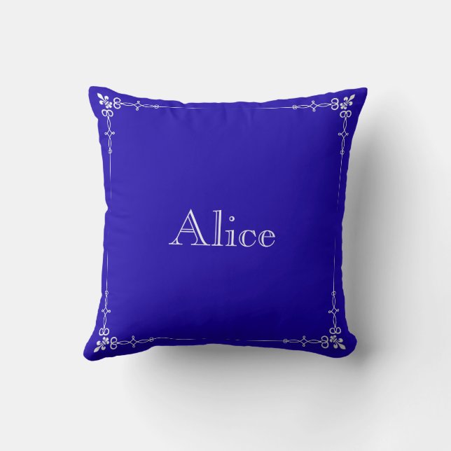 Personalized Modern Elegant Typography Name  Throw Pillow (Back)