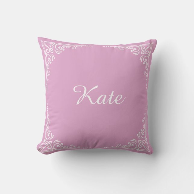 Personalized Modern Elegant Typography Name  Throw Pillow (Front)