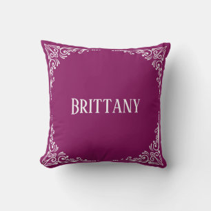 Personalized Modern Elegant Typography Name  Throw Pillow