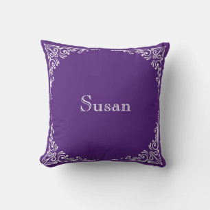 Personalized Modern Elegant Typography Name  Throw Pillow