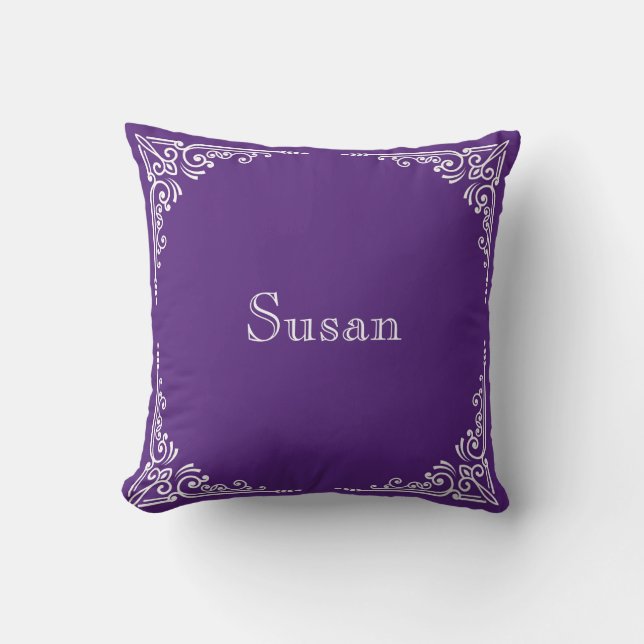 Personalized Modern Elegant Typography Name  Throw Pillow (Front)