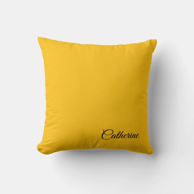 Personalized Modern Elegant Typography Name Throw Pillow (Front)
