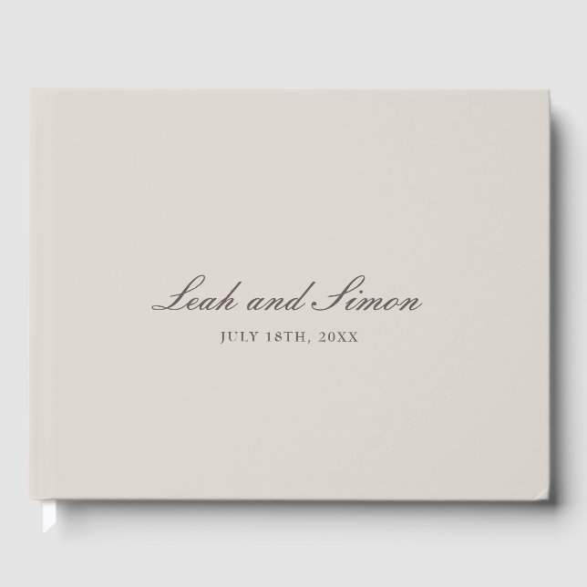 Personalized Modern Elegant Wedding Guest Book (Front)