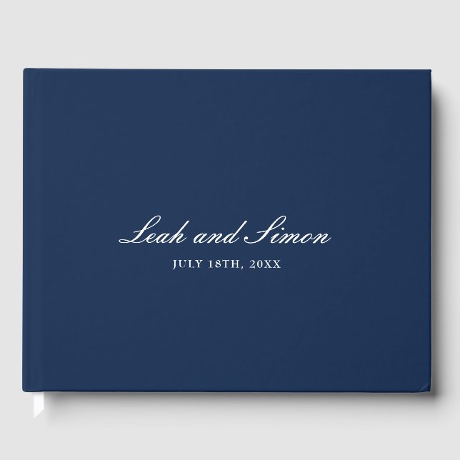Personalized Modern Elegant Wedding Guest Book (Front)