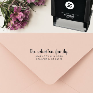 Personalized Modern Family Name Return Address Self-inking Stamp