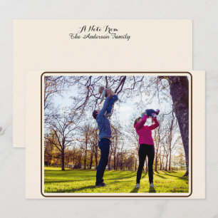 Personalized Modern Family Photo Name  Thank You Card