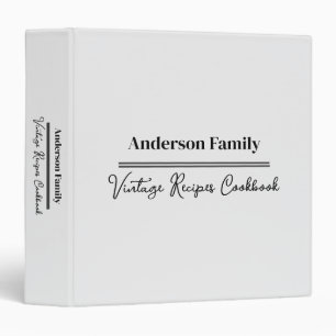 Personalized Modern Family Recipe Cookbook Binder