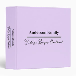 Personalized Modern Family Recipe Cookbook Binder