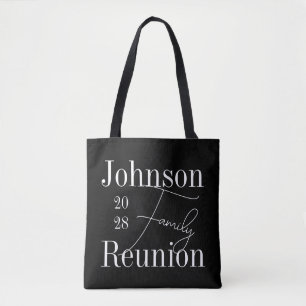 Personalized Modern Family Reunion Black and White Tote Bag