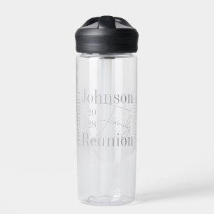 Personalized Modern Family Reunion Typography Water Bottle