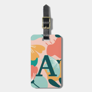Personalized Modern Floral Acrylic Luggage Tag