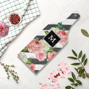 Personalized Modern Floral Monogram Kitchen Gift  Cutting Board