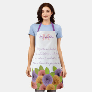 Personalized Modern Floral Mothers Day Quote Apron