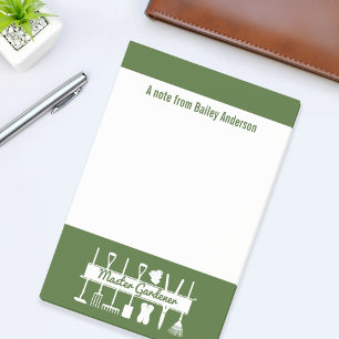 Personalized Modern Forest Green Master Gardener Post-it Notes