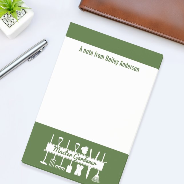 Personalized Modern Forest Green Master Gardener Post-it Notes (Creator Uploaded)