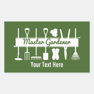 Personalized Modern Forest Green Master Gardener Sticker