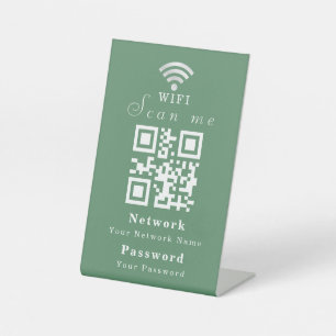 Personalized Modern Forest Green WiFi Sign