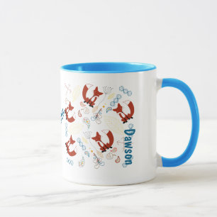 Personalized Modern Fox Woodland Pattern Mug