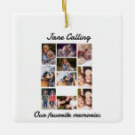 Personalized Modern Friends 10 Photo Collage  Ceramic Ornament<br><div class="desc">Personalized Modern Friends 10 Photo Collage. Create your own gift for your friend,  add 10 of your best photos with your friend and add the person's name. Perfect gift idea for friends.</div>