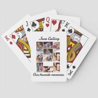 Personalized Modern Friends 10 Photo Collage Playing Cards
