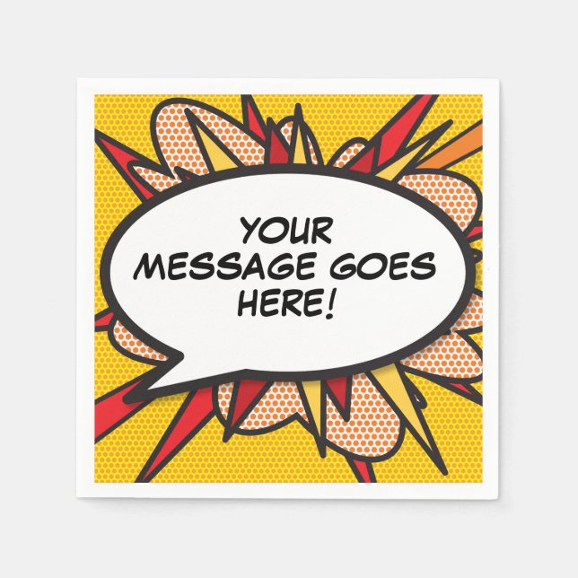 Personalized Modern Fun Speech Bubble Napkin (Front)
