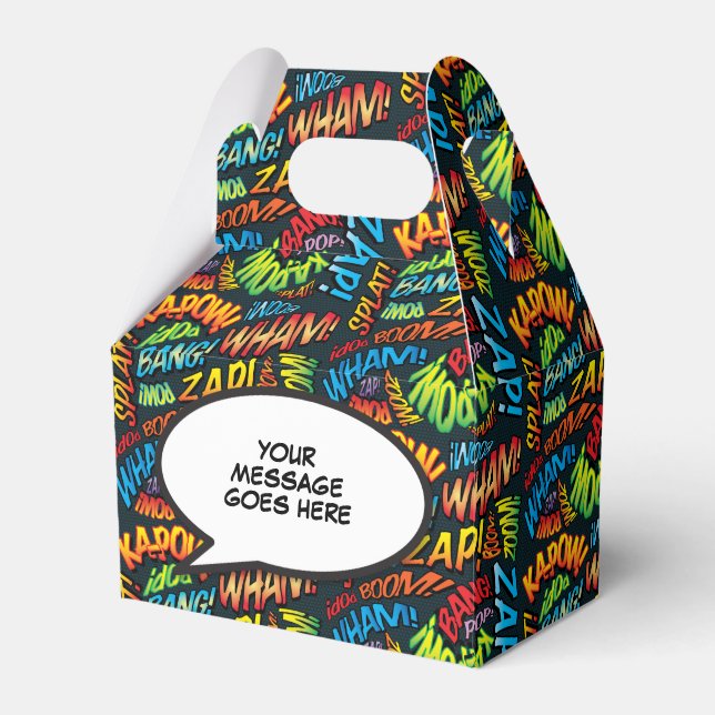 Personalized Modern Fun Trendy Cool Comic Book Favor Box (Front Side)