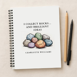 Personalized Modern Funny Rock Collector Gift Notebook