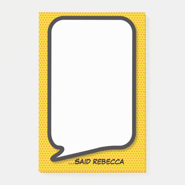 Personalized Modern Funny Speech Bubble Post-it Notes (Front)