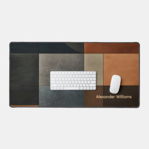 Personalized Modern Geometric Earthy Desk Mat