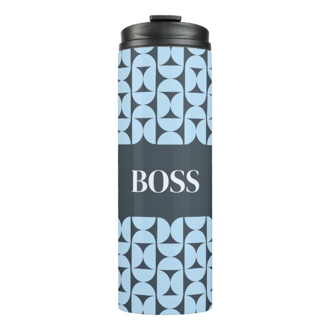 Personalized Modern Geometric Thermal Tumbler (Front)