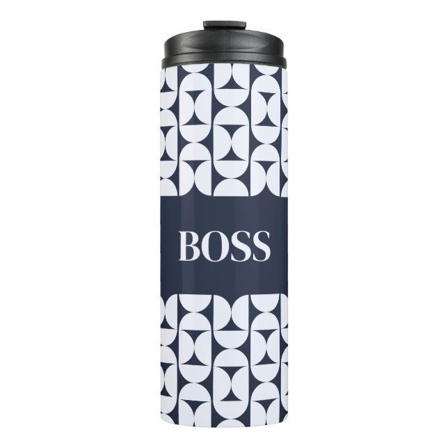 Personalized Modern Geometric Thermal Tumbler (Front)
