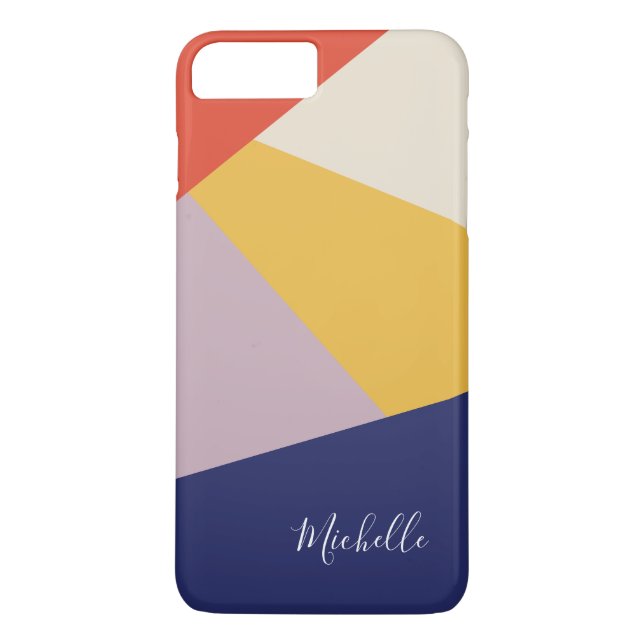 Personalized Modern Geometric Triangles Case-Mate iPhone Case (Back)