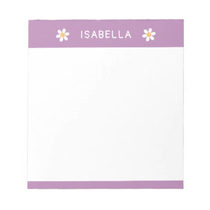 Personalized Modern Girly Daisy Name Notepad