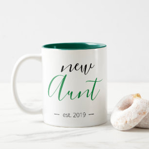 Personalized Modern Girly New Aunt Two-Tone Coffee Mug