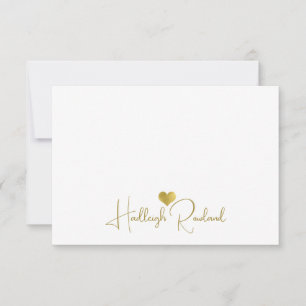 Personalized Modern Gold Handwritten Script Name Card