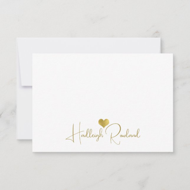 Personalized Modern Gold Handwritten Script Name  Card (Front)