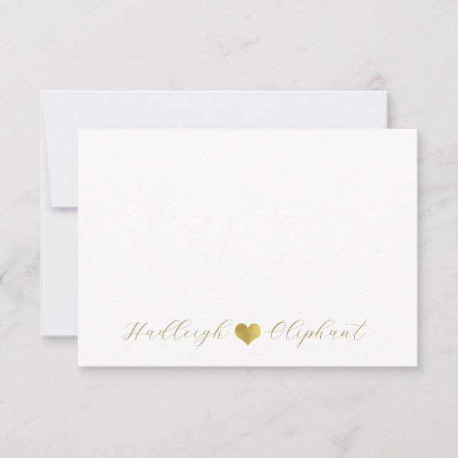 Personalized Modern Gold Handwritten Script Name  Card (Front)