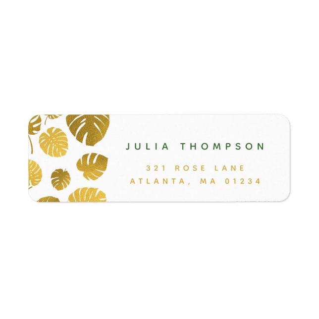 Personalized Modern Gold Monstera Leaves Pattern  (Front)