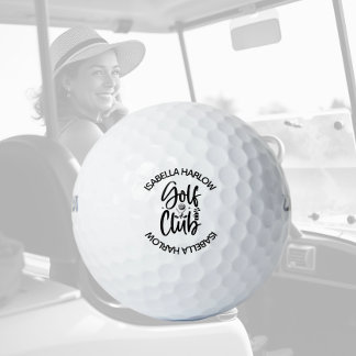 Personalized Modern Golf Club Name Balls