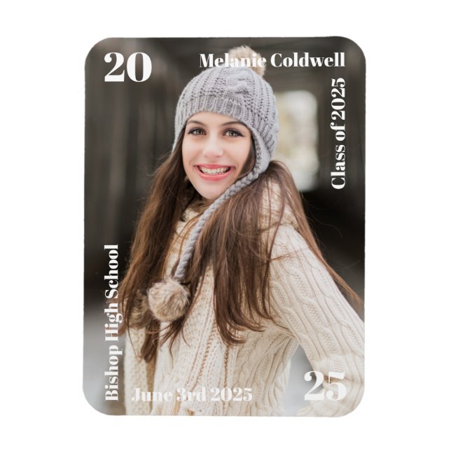 Personalized Modern Graduation Announcement Magnet (Vertical)