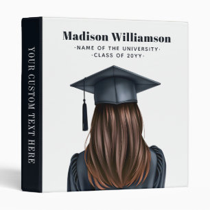 Personalized Modern Graduation Female Graduate Binder
