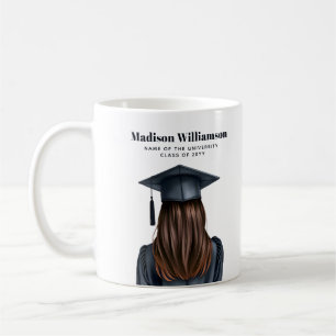 Personalized Modern Graduation Female Graduate Coffee Mug