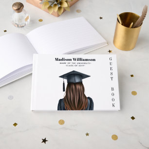 Personalized Modern Graduation Female Graduate Guest Book